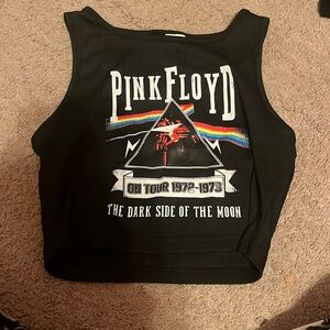 Pink floyd crop tank top